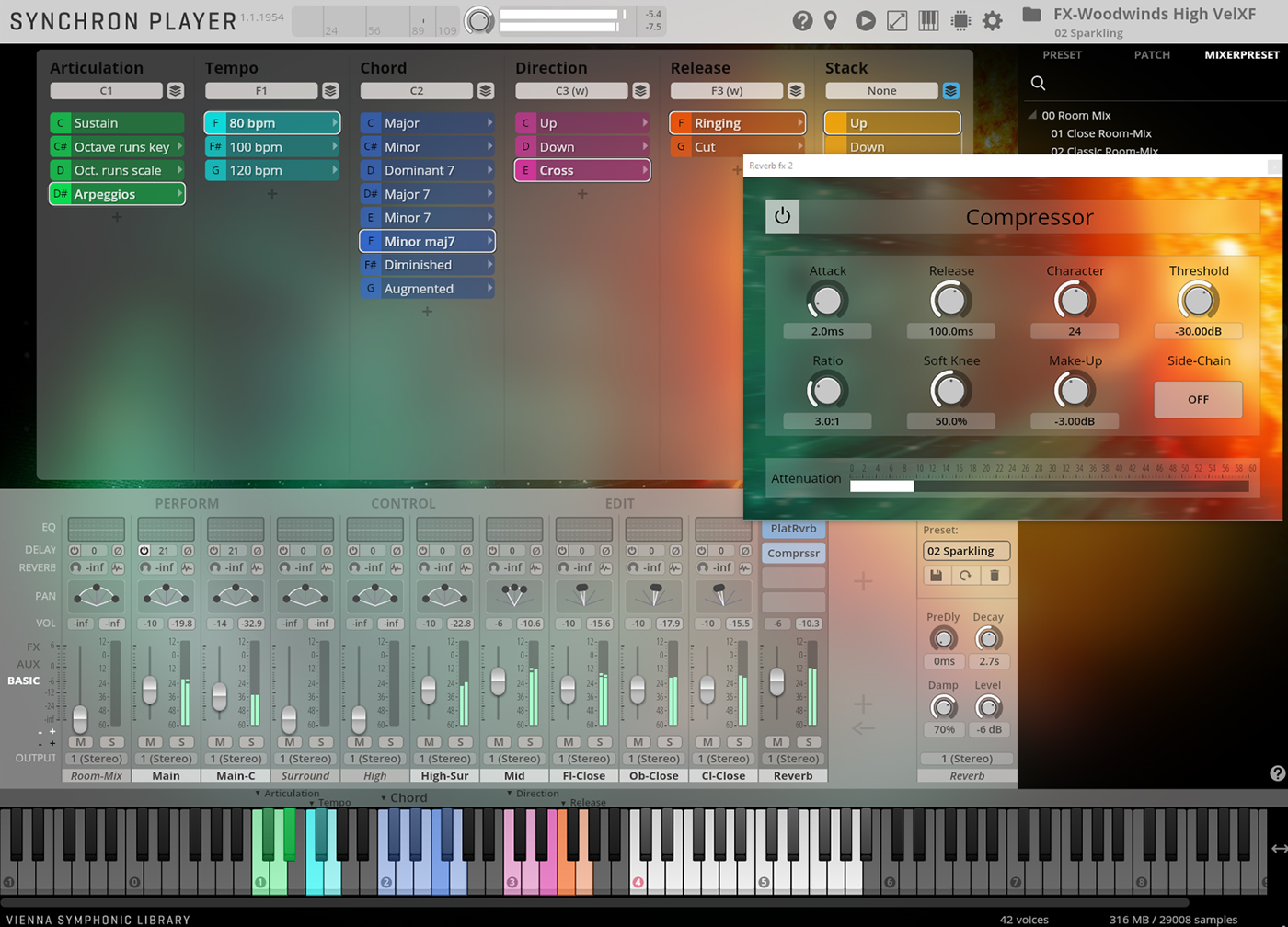 VSL (Vienna Symphonic Library) Big Bang Orchestra: Solaris : BBO-Solaris_GUI_High_Arpeggios_Mixer_700x504
