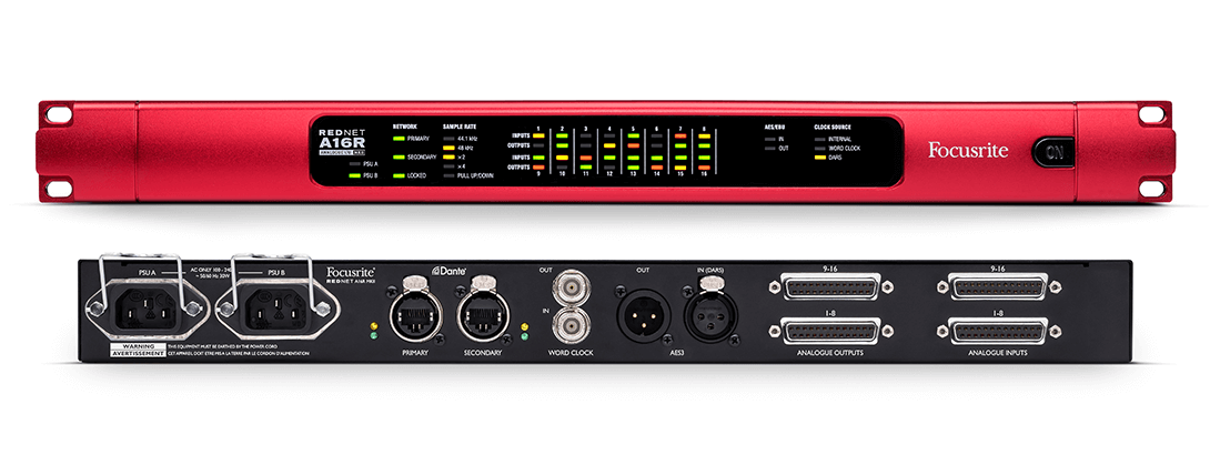 Focusrite RedNet A16R MkII : a16rmk2-front-rear