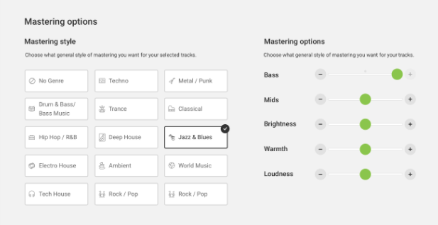 iMusician Mastering en ligne : Mastering Options.PNG
