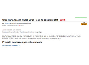 Screenshot_2020-11-23 Ultra Rare Access Music Virus Rack XL excellent état (Ile-de-France)