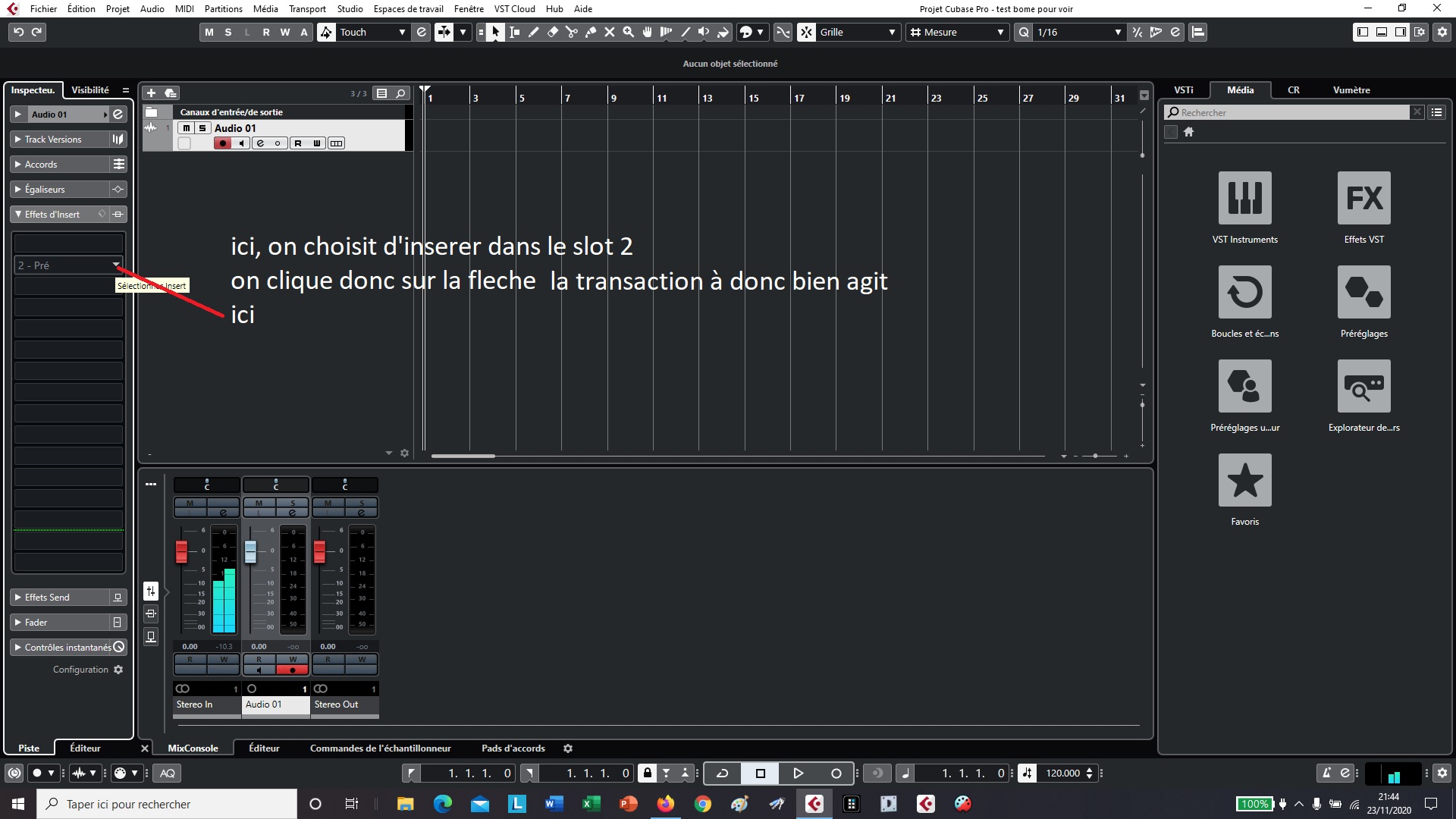 004 cub ici on clique sur insert slot 2