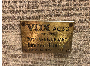 Vox AC30TB 30th Anniversary Top Boost (36675)