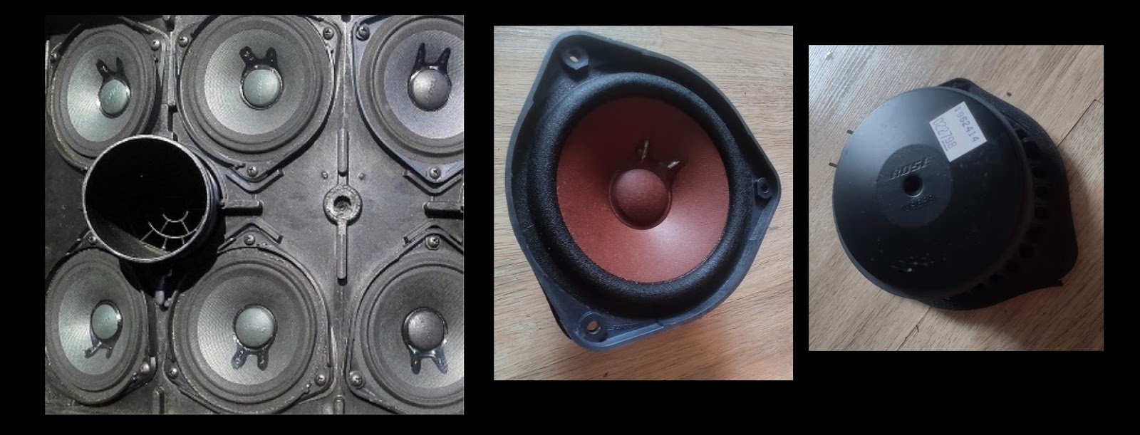 Hauts parleurs Bose pour enceintes Bose 802 / 502 / 402, comme neufs ou occasion.  - Pas de son, plusieurs dispos. Prix : 5 eur