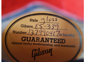 Gibson ES-339 30/60 Slender Neck (79635)