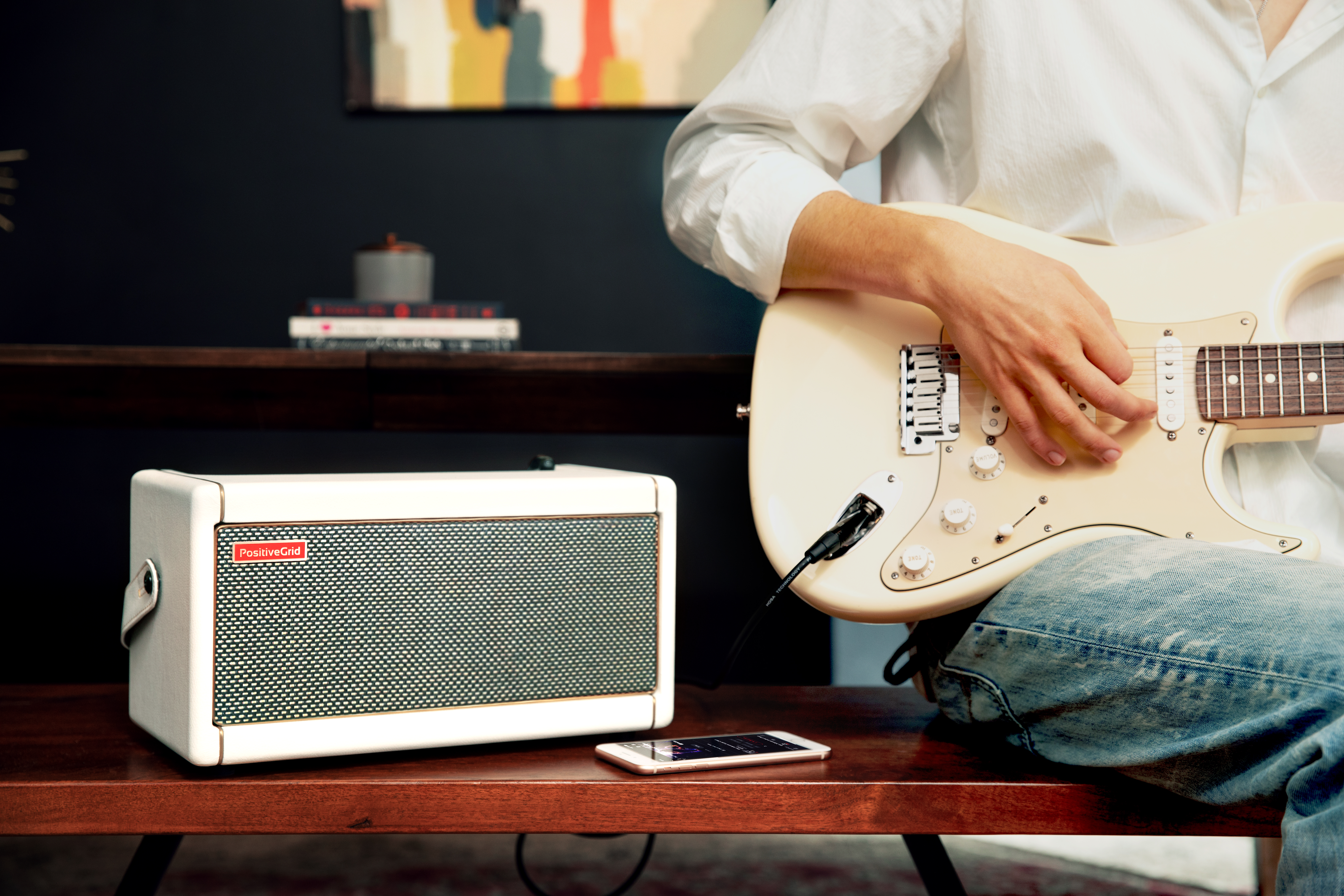 Positive-Grid_Spark_Pearl_playing-2