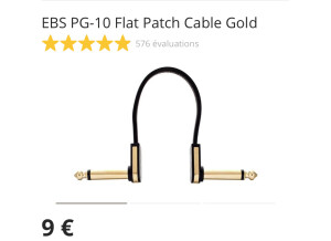 EBS PG-10 Flat Patch Cable Gold