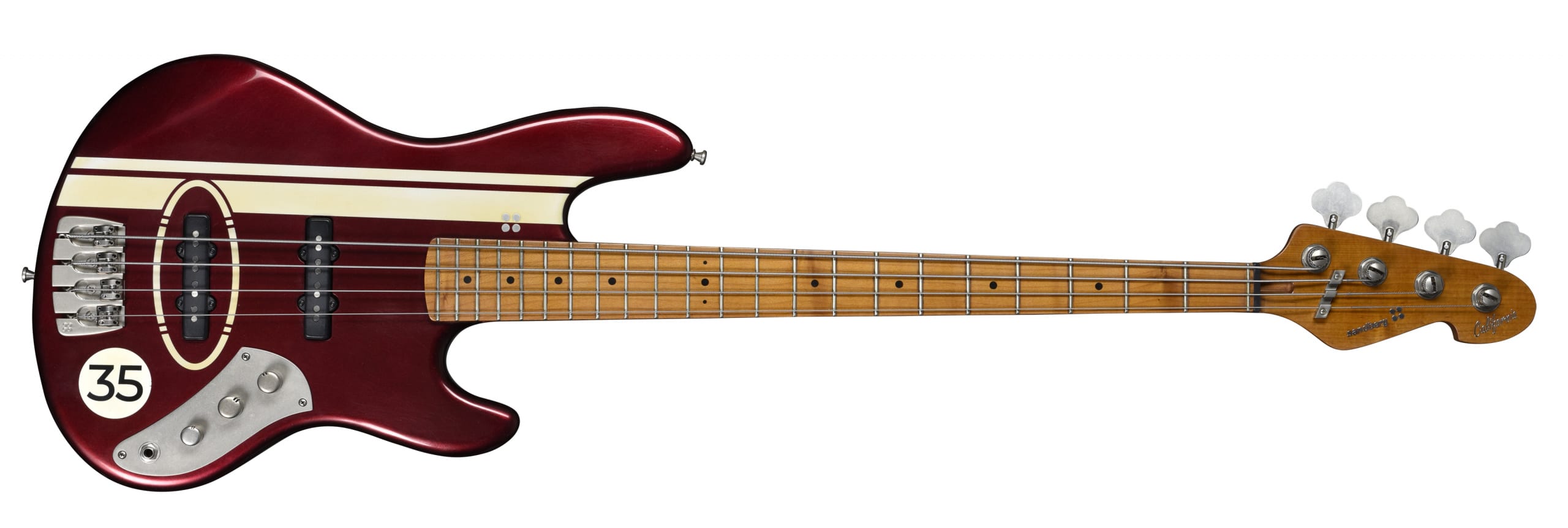 Sandberg California TT in Ruby Red with creme racing stripes