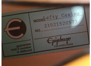 Epiphone Casino Reissue LH (31288)