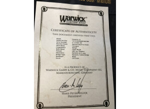 Warwick certificat