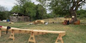 Gradin 4 rangs en bois type fourneau
