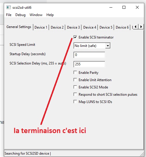 E-MU E5000 Ultra : terminaison activée