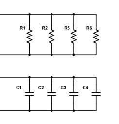 3 résistances et condensateurs parallèles