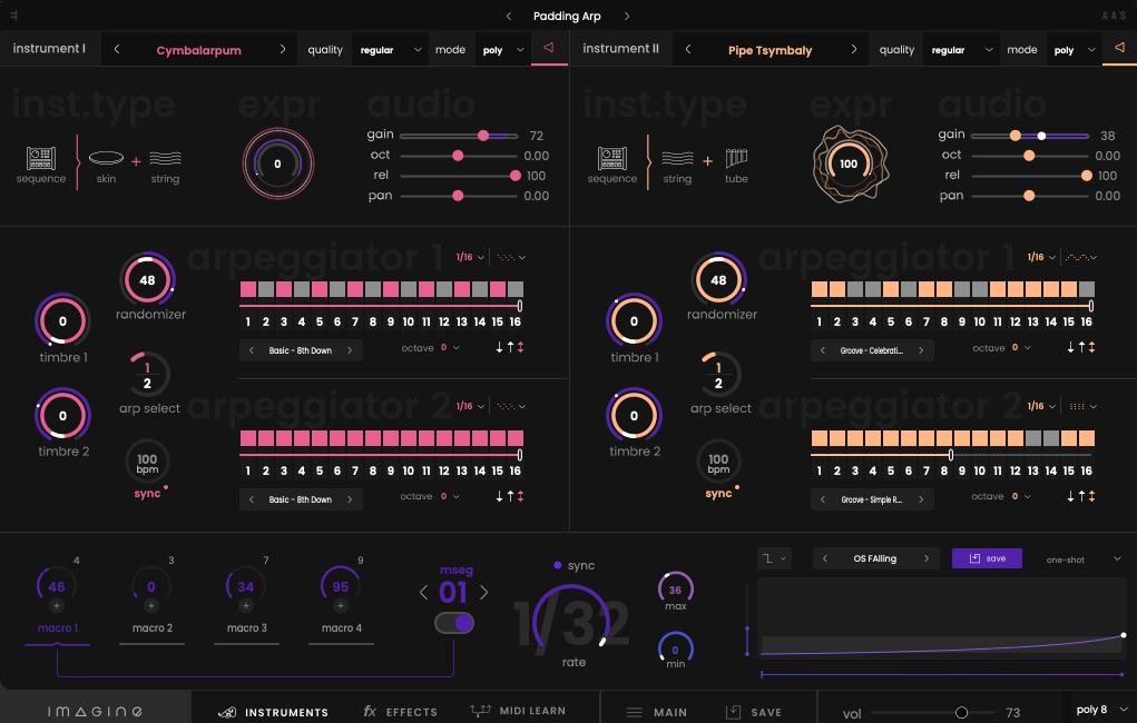 Interface mode Arpegiateur