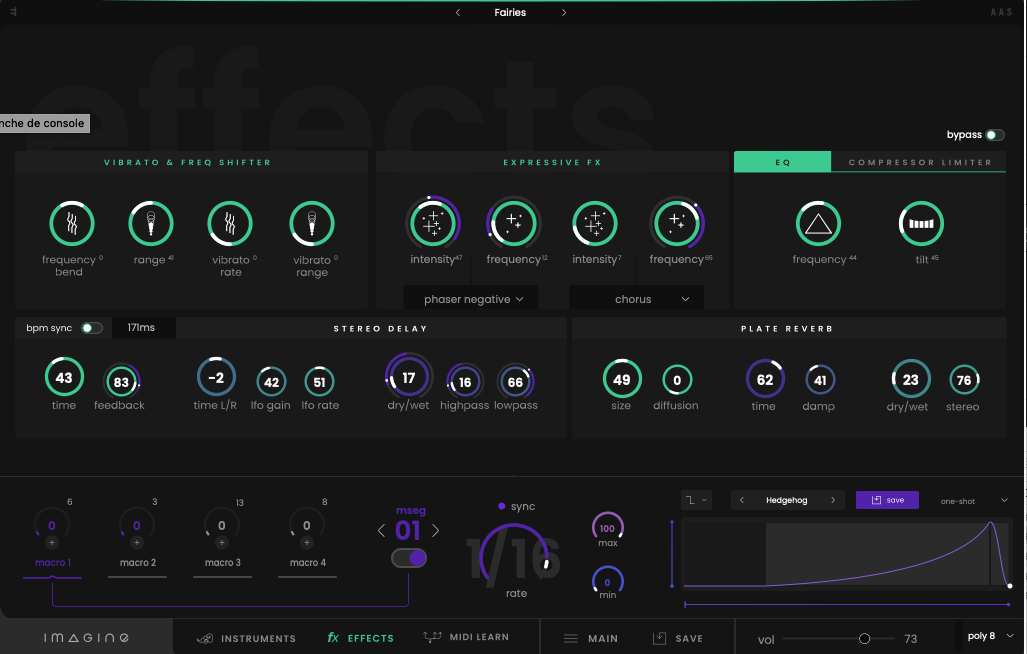 Interface mode Effets