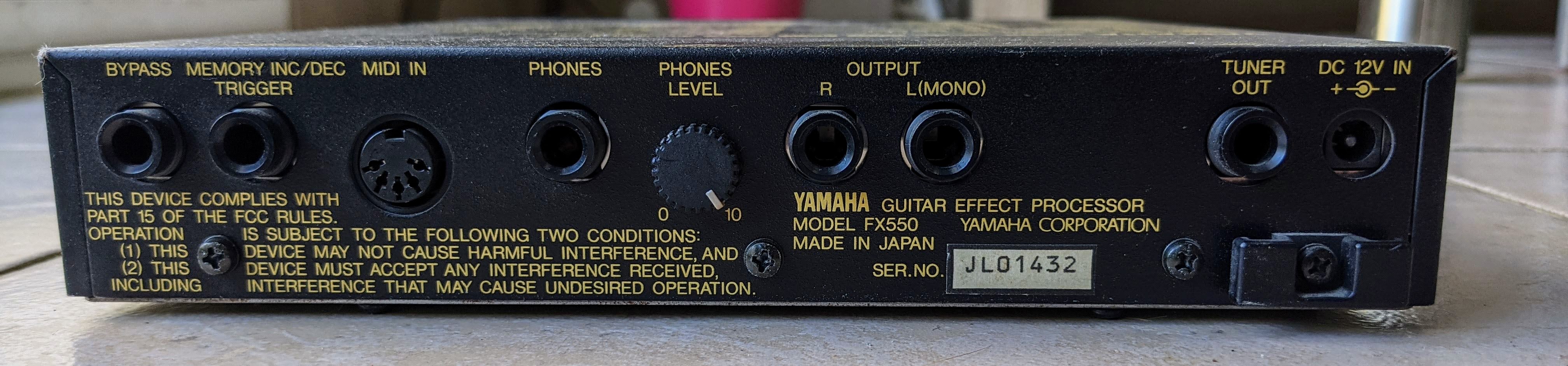 ギター YAMAHA  FX550  GUITAR EFFECT PROCESSOR Tested YAMAHA FX-550 Electric Guitar Multi-Effect Processor