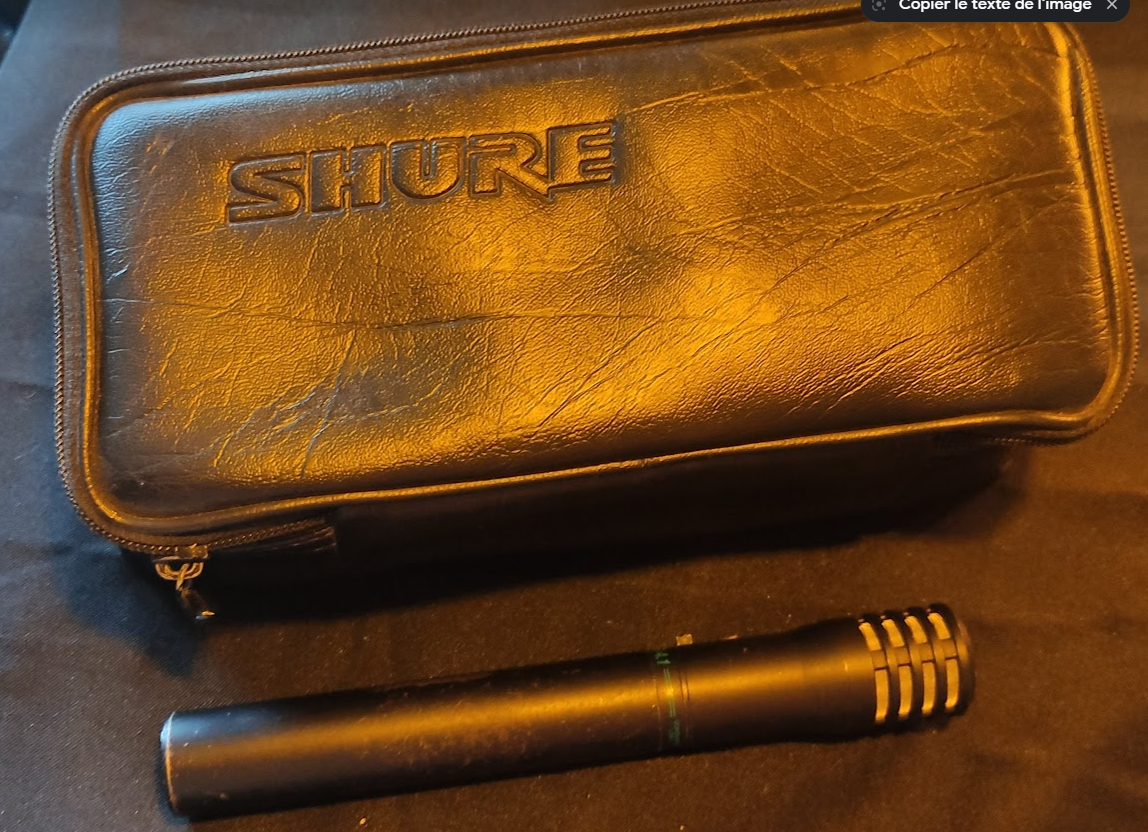 - Micro Shure BG4.1 + pochette Shure, connectique xlr + pile.   Prix : 99 euros.