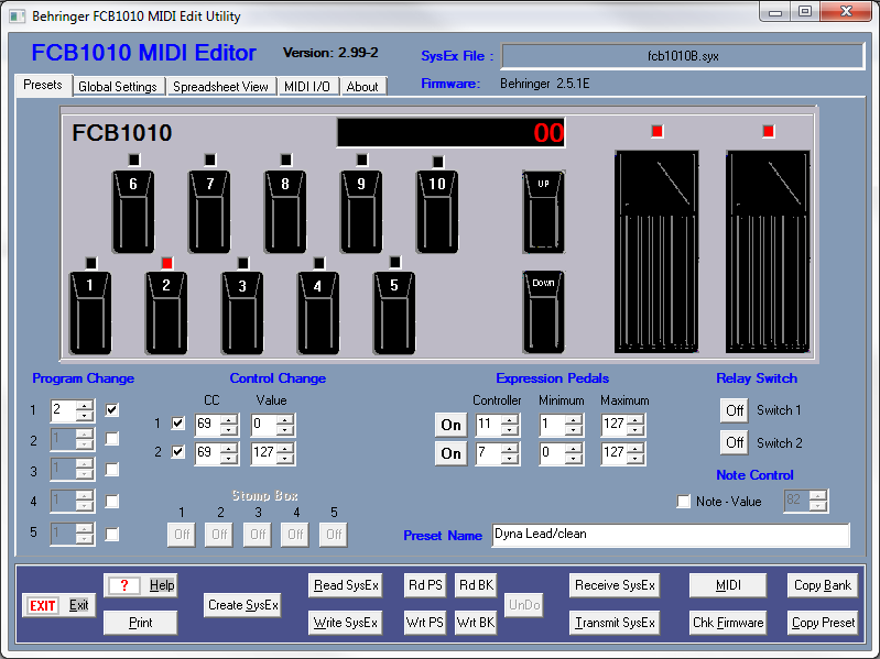 Behringer FCB1010 Midi Foot Controller
