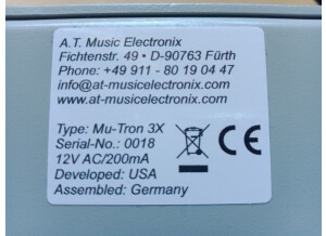 Mu-Tron 3X serial number