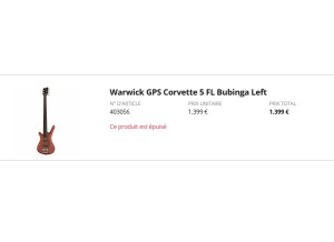 Warwick GPS Corvette Bubinga 4A