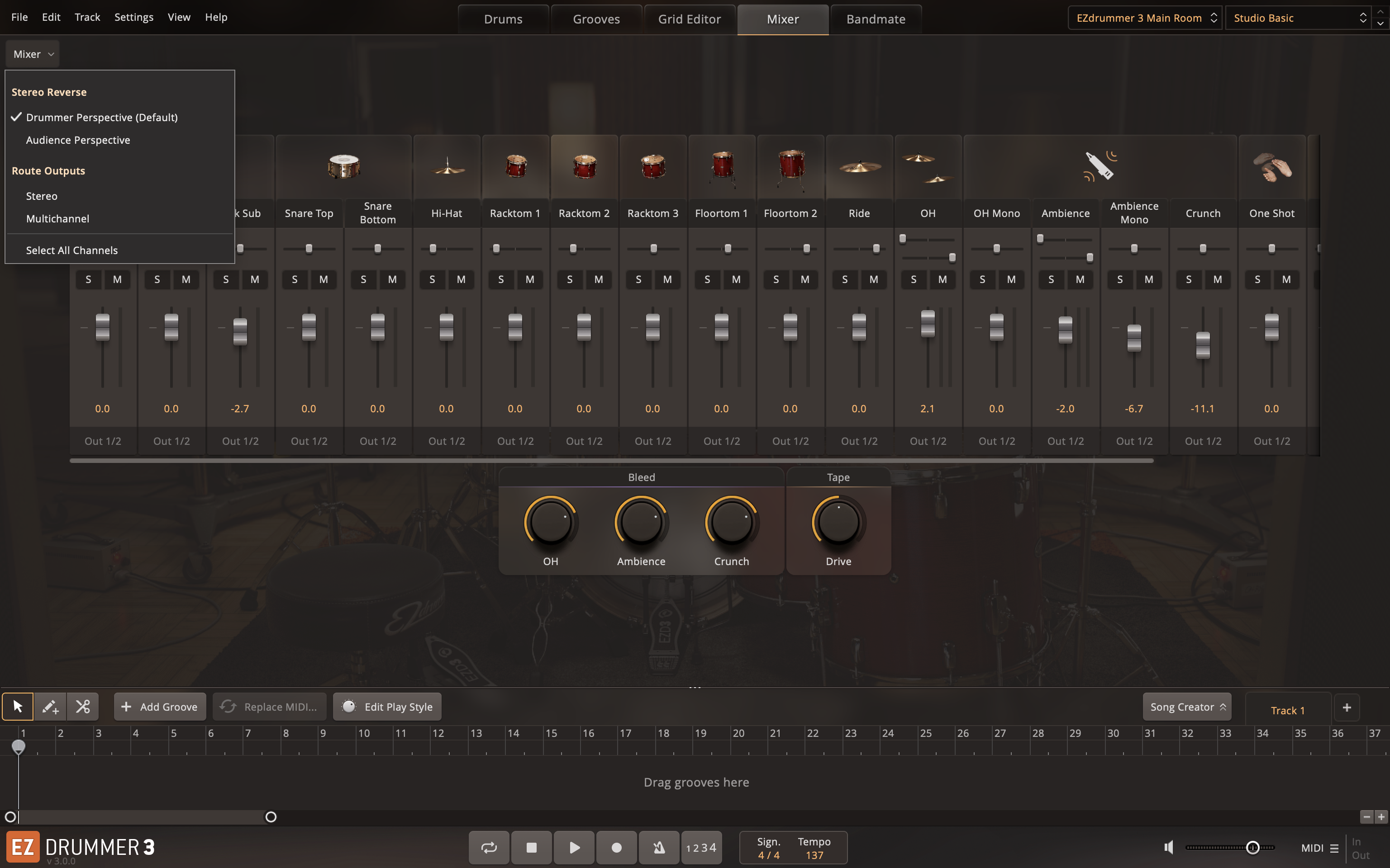 Toontrack EZ Drummer 3 : mixer