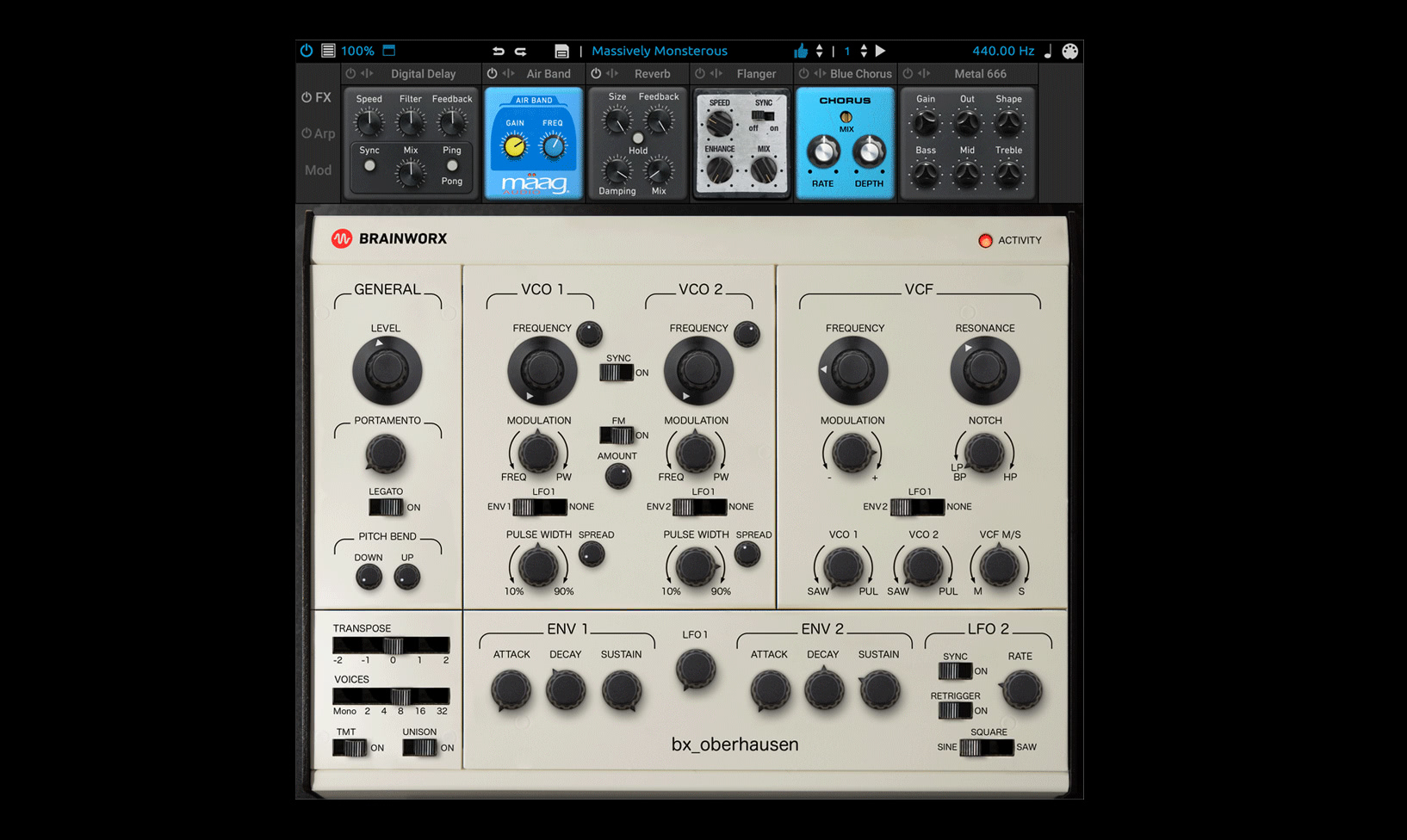 Vends synthe bx_oberhausen de la marque Brainworx (Plugin Alliance)
