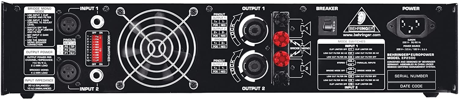 BEHRINGER EUROPOWER EP2500 ベリンガー パワーアンプ Behringer | Product | EP2500