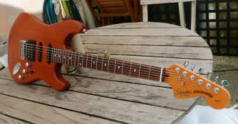 Squier Satin Trans Fat Stratocaster HSS