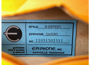 Epiphone 50th Anniversary 1961 Casino TD