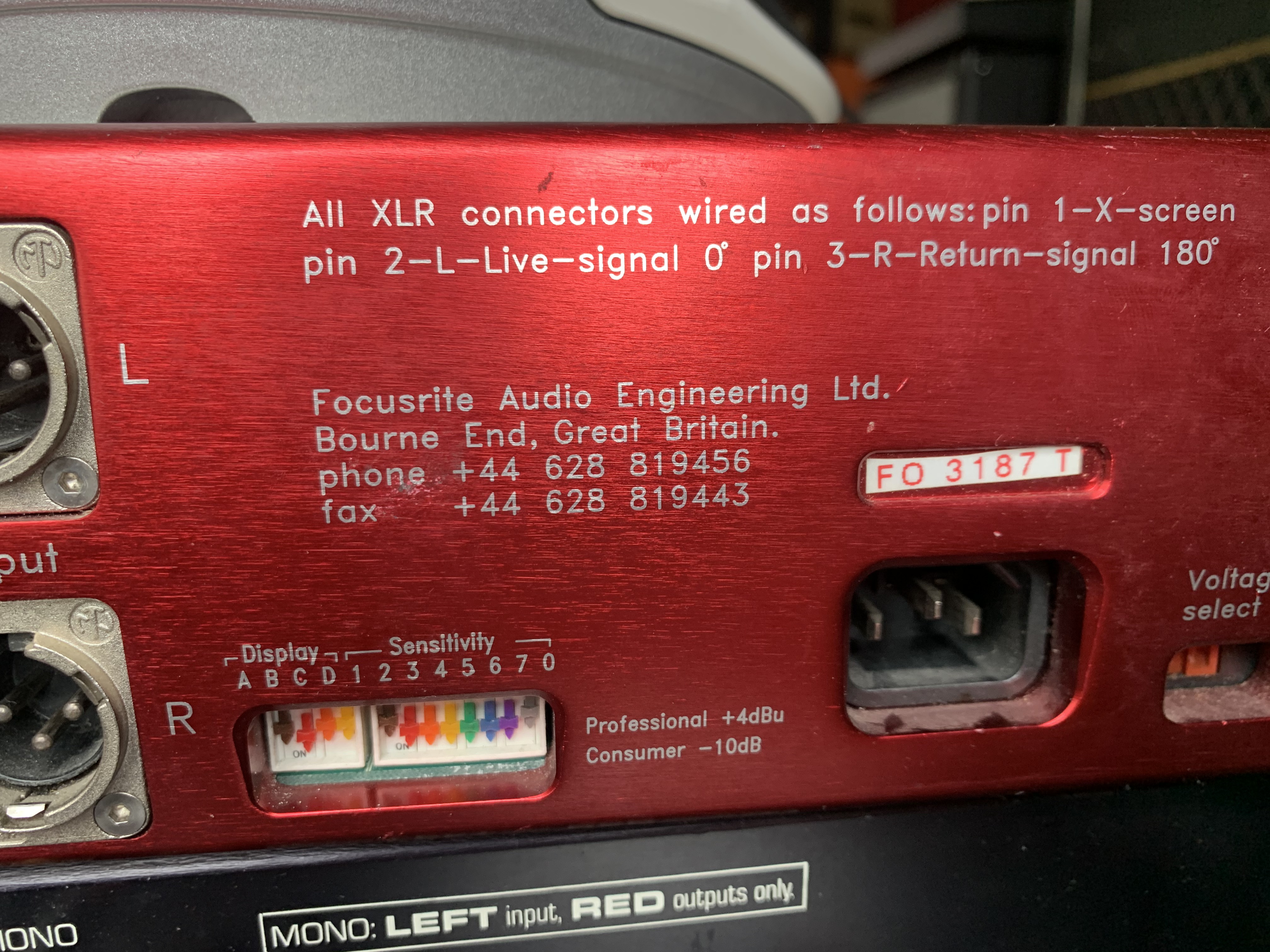 Focusrite RED4 Back