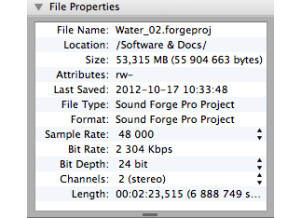 fig 07 Propriétés de fichier SF1 Mac