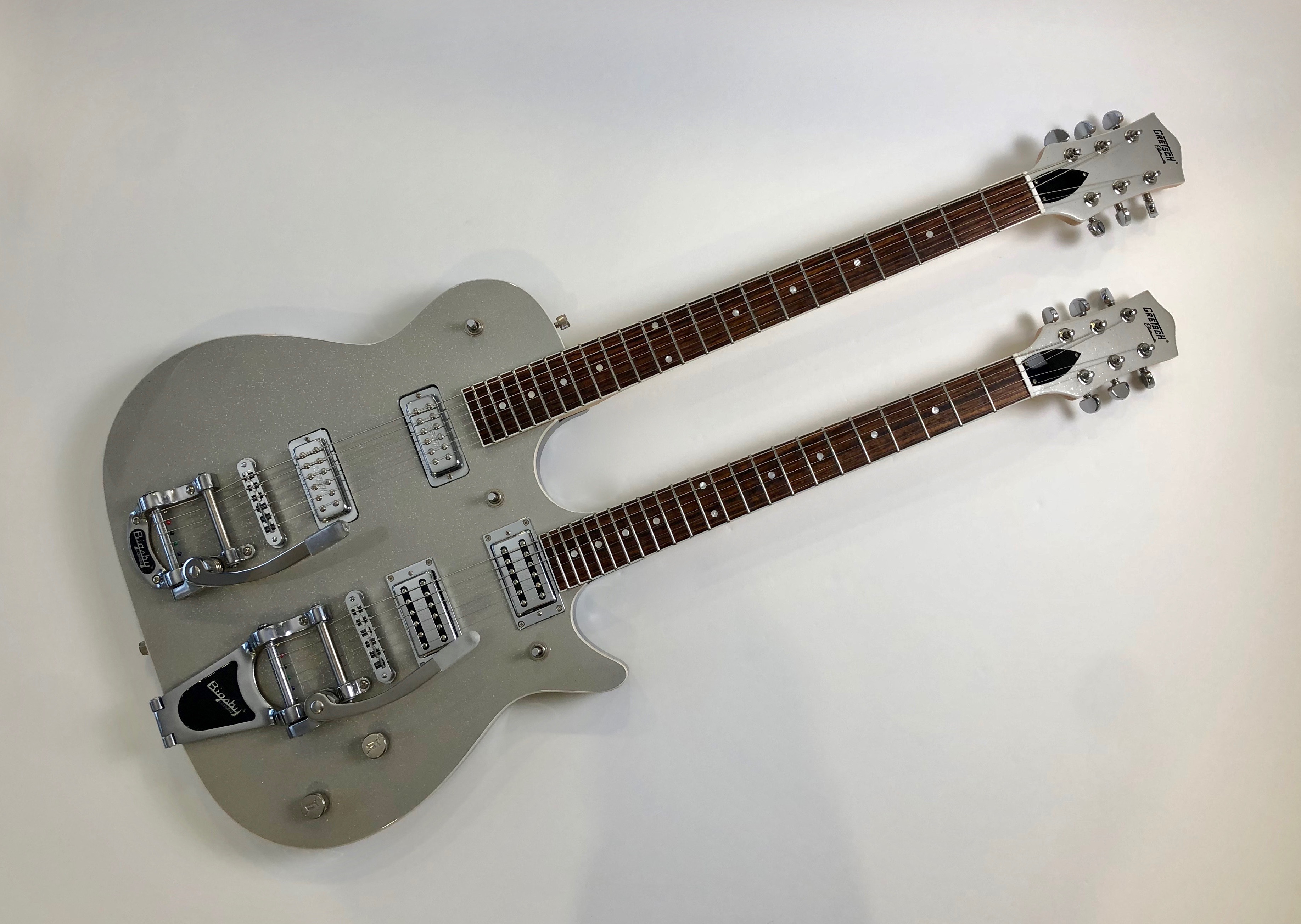 Gretsch G5566 Jet Double Neck 2013 Silver Sparkle