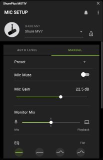 Shure MV7 Logiciel Shure MV7 Logiciel