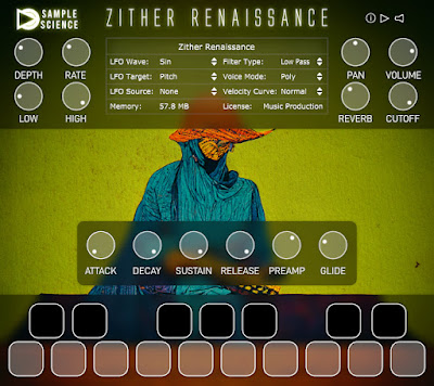 SampleScience Zither Renaissance Plugin VST VST3 AU Screenshot