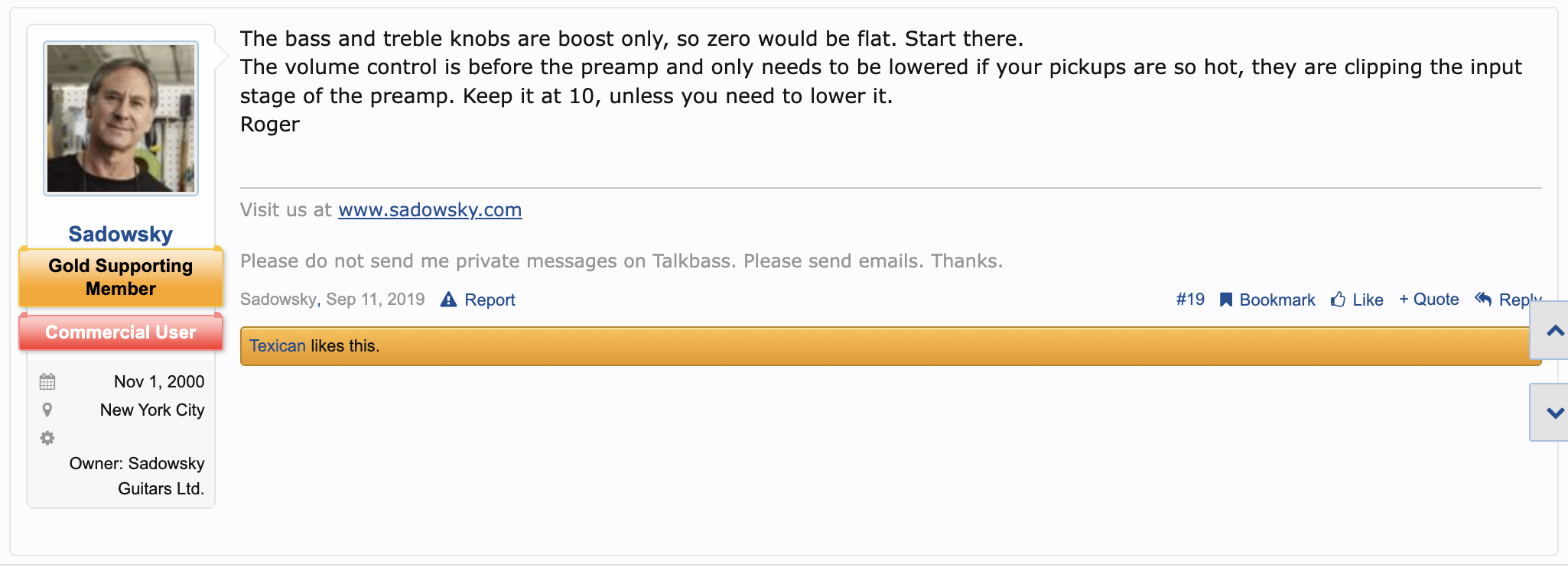 Sadowsky Bass Preamp / D.I.