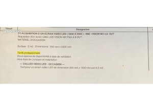 notice pour écran géant