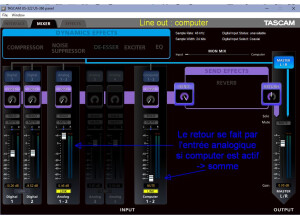 TASCAM US 366 settings