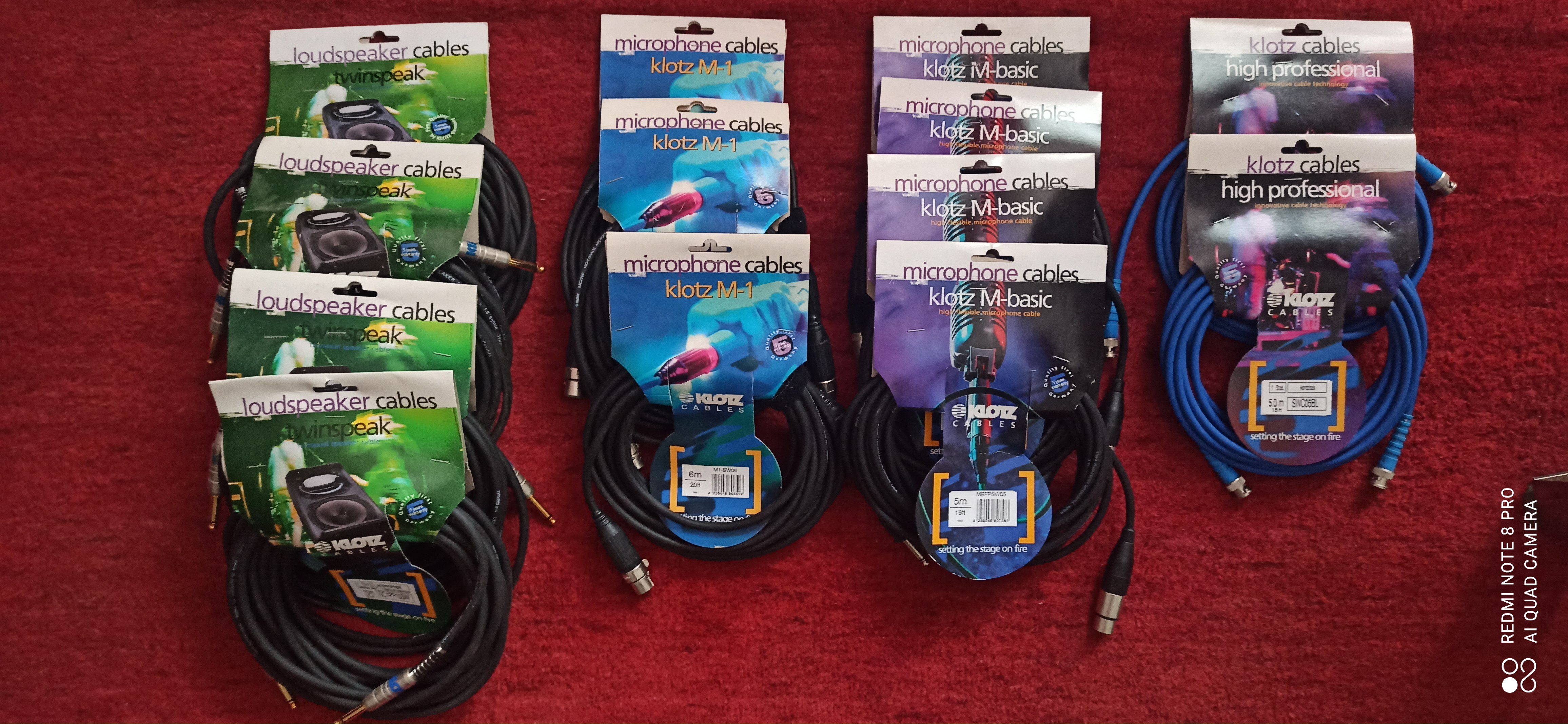 Câbles sono XLR-Jack - Câbles haut parleur - Câbles microphone- Câble horloge - câble audio