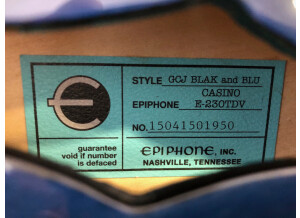 Epiphone Gary Clark Jr. "Blak & Blu" Casino Bigsby (24788)