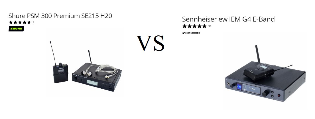 Shure psm 300 top vs sennheiser g4