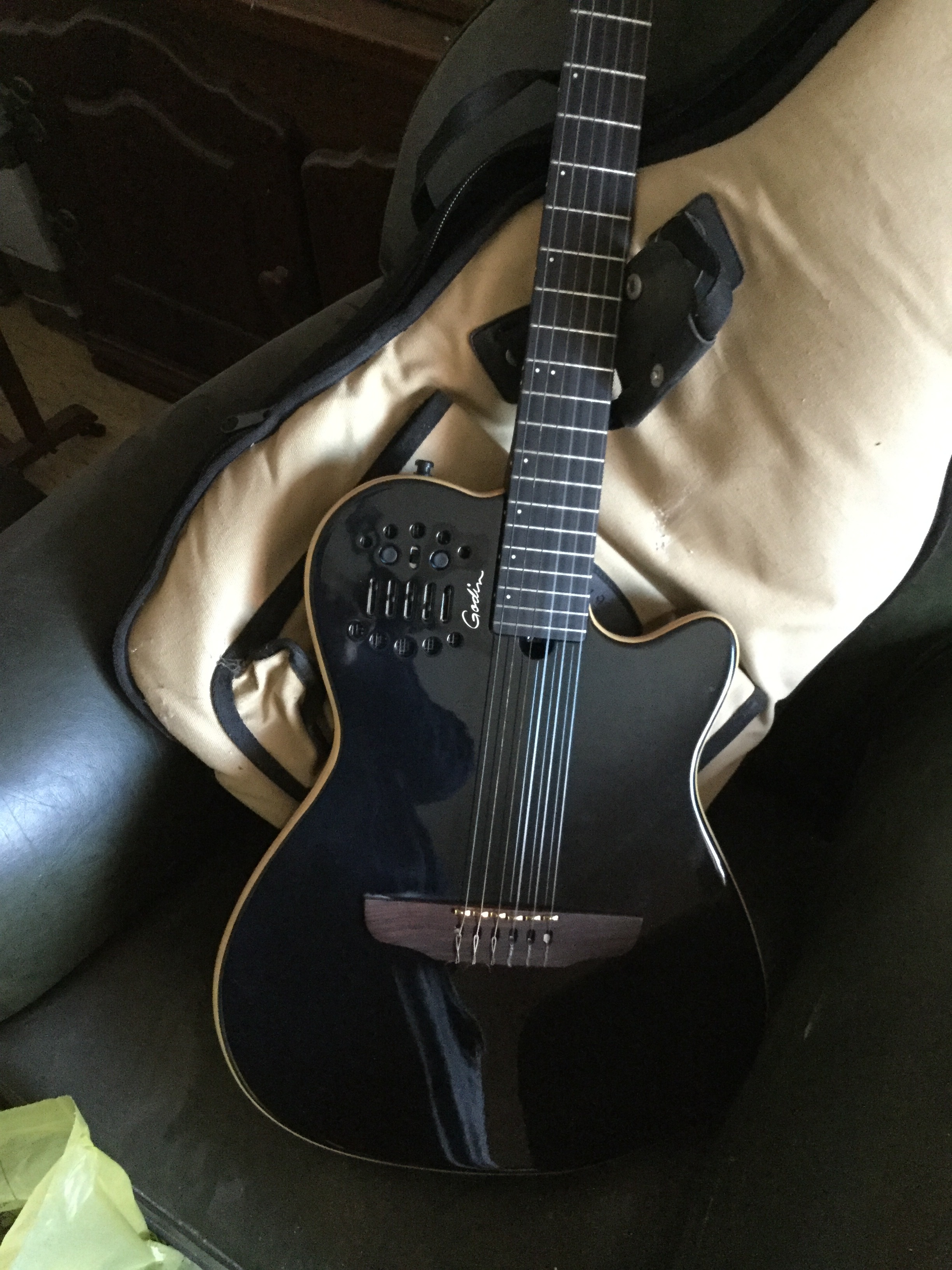 Vends Guitare Godin Nylon ACS-SA black pearl avec housse