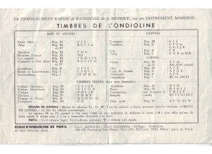 Ad for Ondioline School of Paris 2