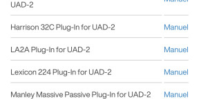 Vends 33 plug-ins UAD