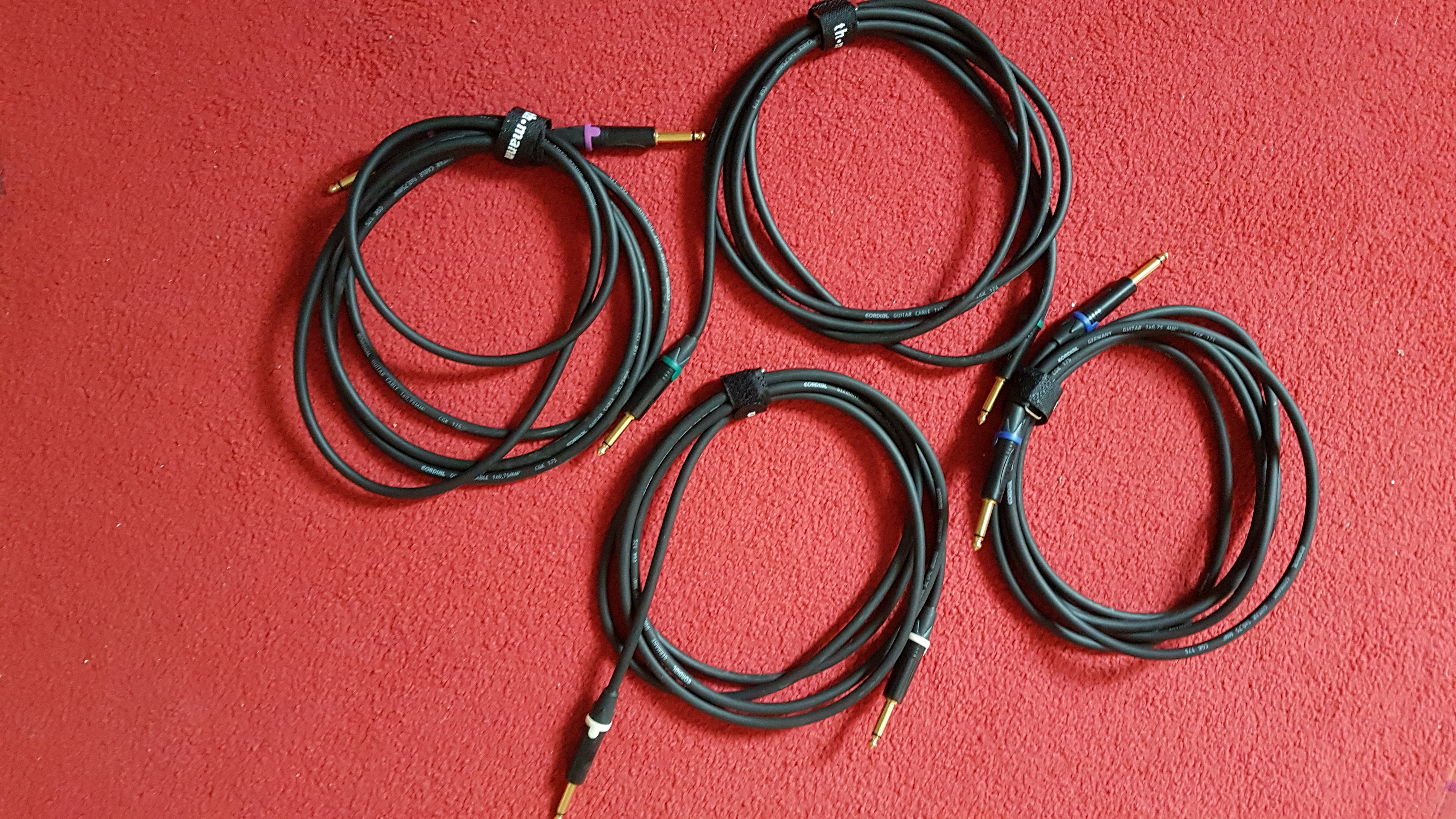 Vends lot de 4 câbles mono jack 6.35 mâle/mâle Cordial CSI 3 PP-175