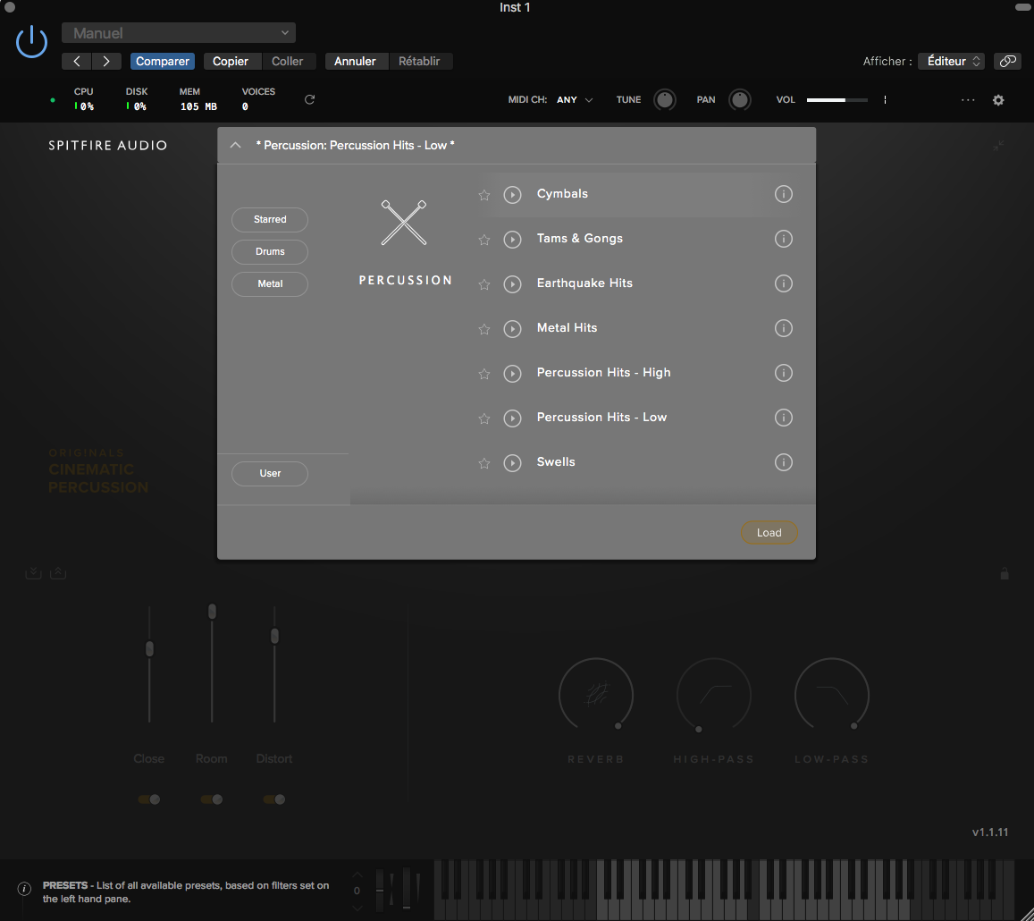 Spitfire Audio Originals Cinematic Percussion