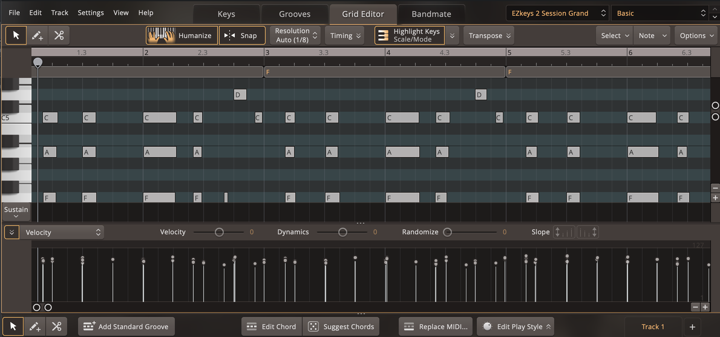 Toontrack EZkeys 2 : pianoroll