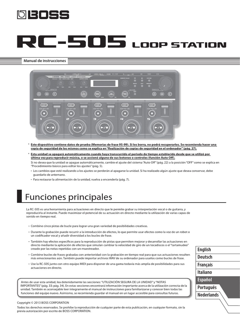Mode d'emploi RC-505