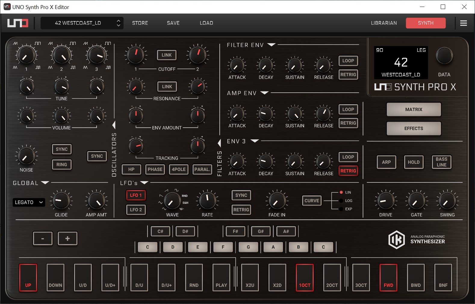Uno Synth Pro X 2tof 18 capture &eacute;diteur