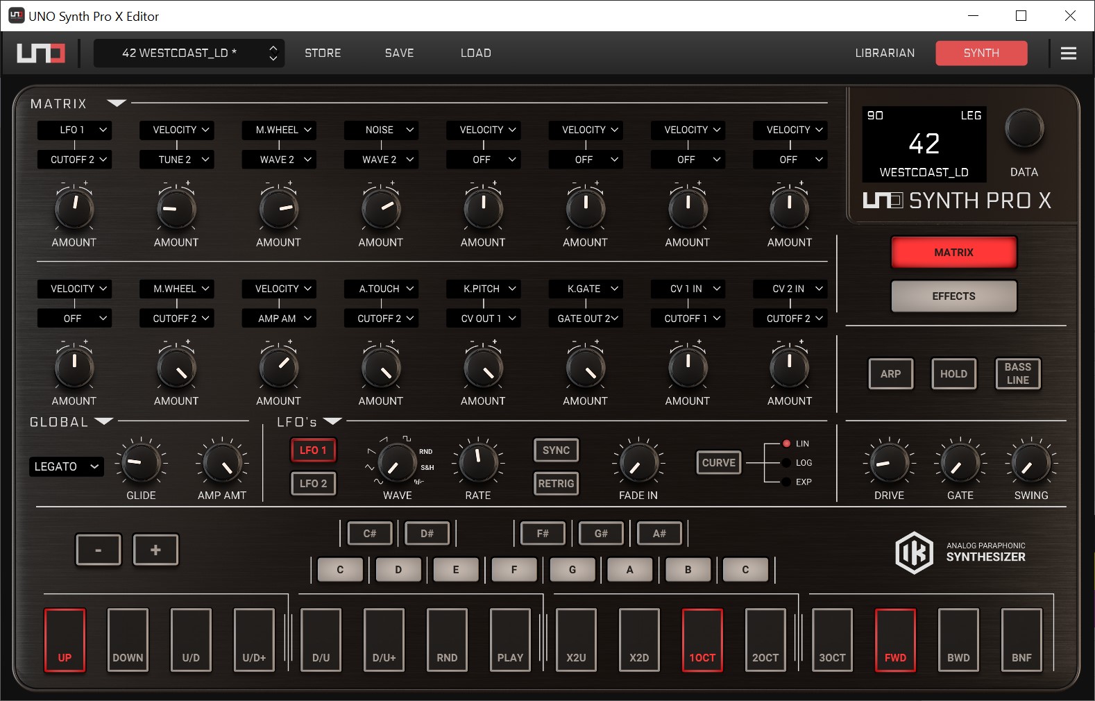 Uno Synth Pro X 2tof 19 capture &eacute;diteur