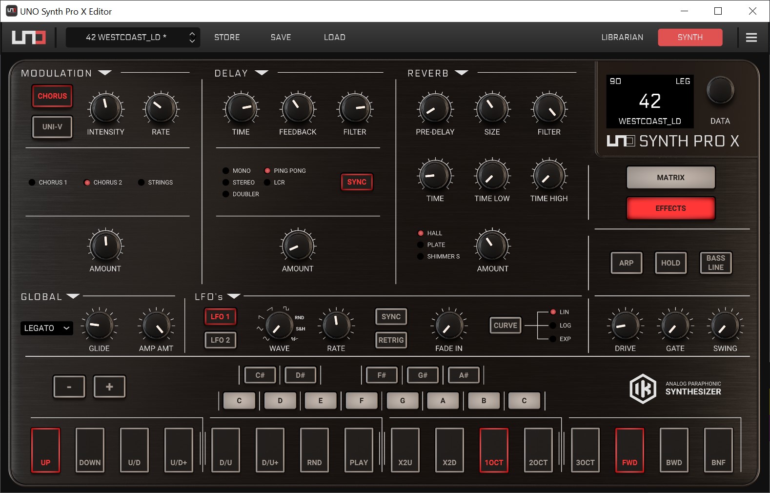 Uno Synth Pro X 2tof 20 capture &eacute;diteur