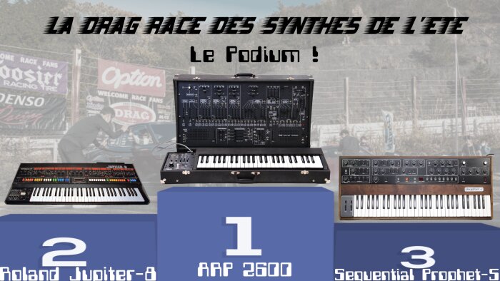 podium de la drag race de l'été des synthés podium de la drag race de l'été des synthés